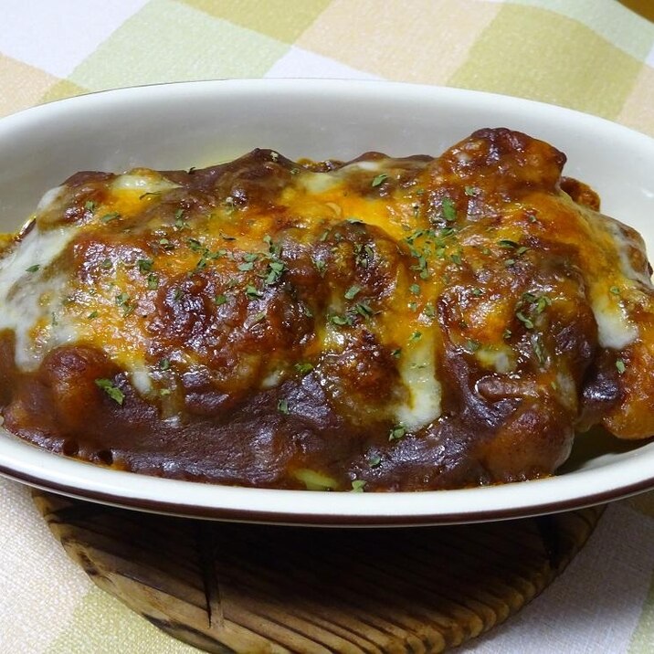 残ったカレーで!マカロニカレーグラタン風